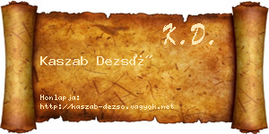 Kaszab Dezső névjegykártya