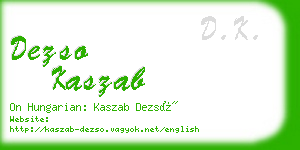 dezso kaszab business card
